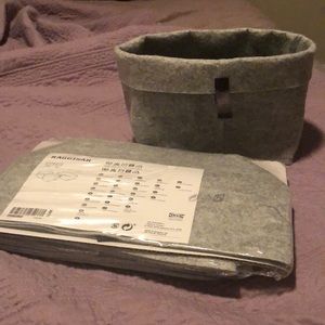 Set of 3 gray soft storage bins from IKEA, NIB